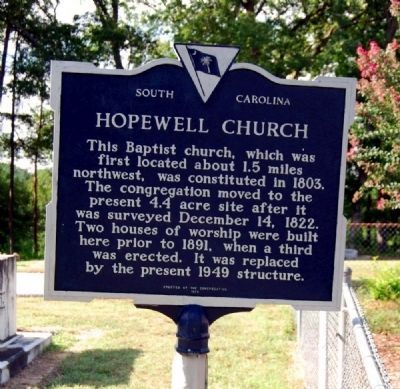 Hopewell Church Marker image. Click for full size.