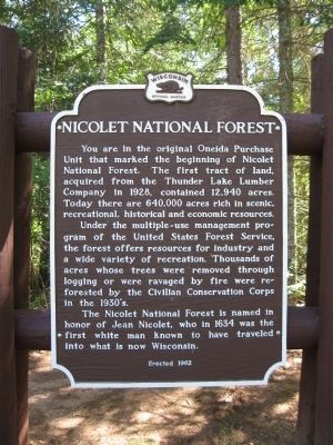 Nicolet National Forest Marker image. Click for full size.