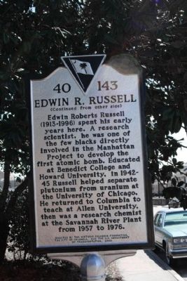 Heidt- Russell House Marker, reverse side image. Click for full size.