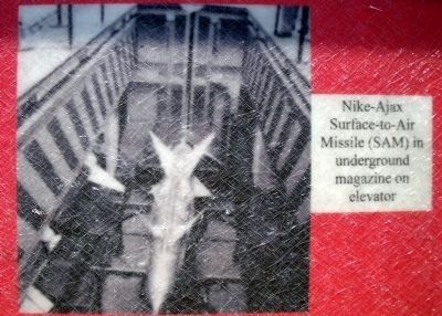 Nike–Ajax Surface-to-Air Missile (SAM) in underground magazine on elevator. Click for full size. Nike–Ajax Surface-to-Air Missile (SAM) in underground magazine on elevator image. Click for full size.