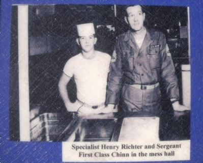 Specialist Henry Richter and Sergeant First Class Chinn in the mess hall image. Click for full size.