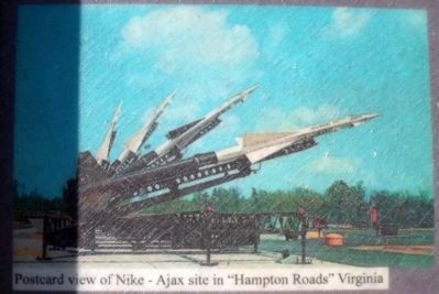 Postcard view of Nike-Ajax site in “Hampton Roads” Virginia image. Click for full size.