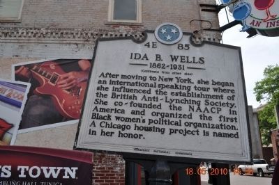 Ida B. Wells Marker (reverse side) image. Click for full size.