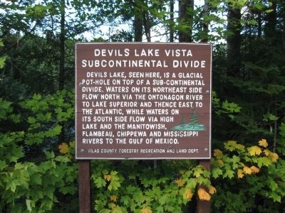 Devils Lake Vista Subcontinental Divide Marker image. Click for full size.