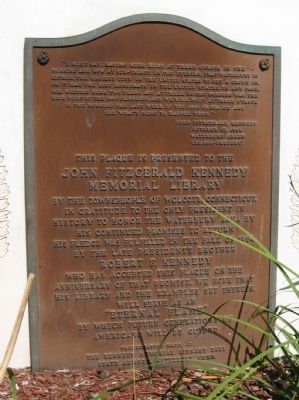 John Fitzgerald Kennedy Marker. Click for full size. John Fitzgerald Kennedy Marker image. Click for full size.