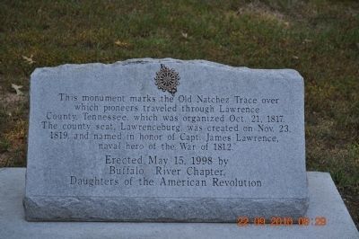 This Monument Marks The Old Natchez Trace Marker image. Click for full size.