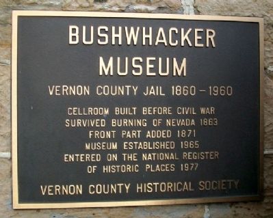 Bushwhacker Museum Marker. Click for full size. Bushwhacker Museum Marker image. Click for full size.