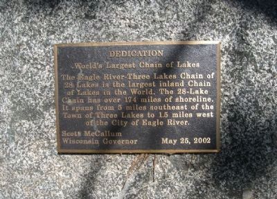 World's Largest Chain of Lakes Marker. Click for full size. World's Largest Chain of Lakes Marker image. Click for full size.