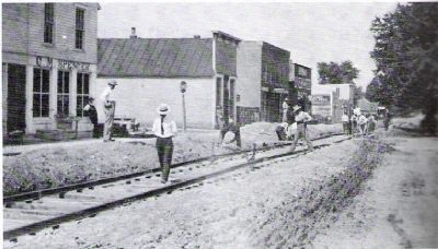 Rails being Laid for the Kingman Interurban - June 1909. Click for full size. Rails being Laid for the Kingman Interurban - June 1909 image. Click for full size.