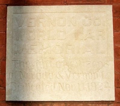 Vernon County War Memorial Marker. Click for full size. Vernon County War Memorial Marker image. Click for full size.