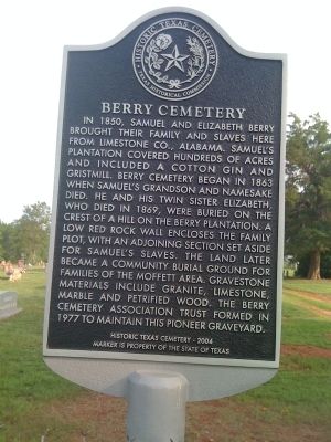 Berry Cemetery Marker image. Click for full size.