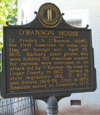 O'Bannon House Marker image. Click for full size.