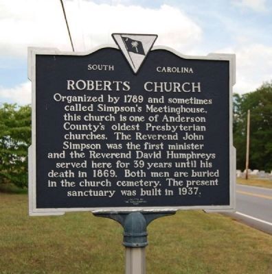 Roberts Church Marker image. Click for full size.