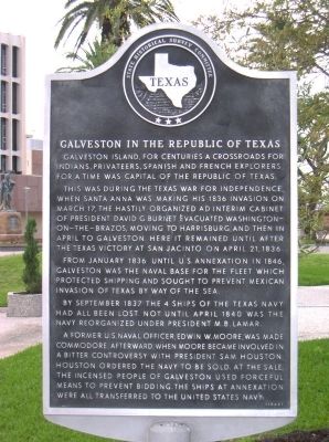 Galveston in the Republic of Texas Marker. Click for full size. Galveston in the Republic of Texas Marker image. Click for full size.