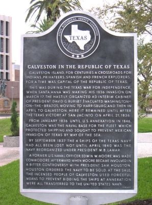 Galveston in the Republic of Texas Marker image. Click for full size.
