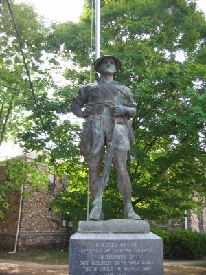 Doughboy Statue on Memorial. Click for full size. Doughboy Statue on Memorial image. Click for full size.