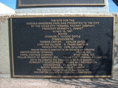 Marker dedicating the historical markers park by TCT.. Click for full size. Marker dedicating the historical markers park by TCT. image. Click for full size.
