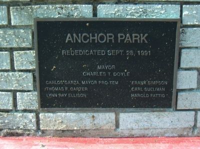 Marker dedicating Anchor Park. image. Click for full size.