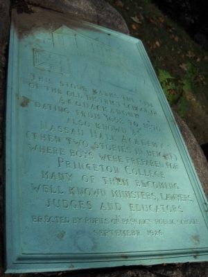 Nassau Hall Academy Marker. Click for full size. Nassau Hall Academy Marker image. Click for full size.