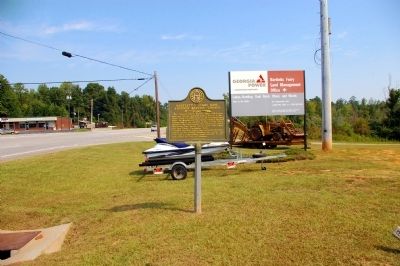 Bartlett's Ferry Dam; Antioch Baptist Church Marker. Click for full size. Bartlett's Ferry Dam; Antioch Baptist Church Marker image. Click for full size.