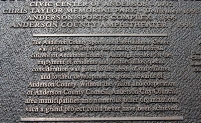 The Anderson Sports and Entertainment Complex Marker image. Click for full size.