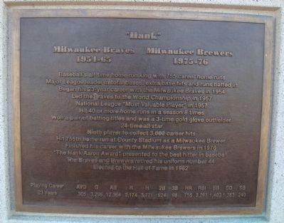 Henry Aaron Marker. Click for full size. Henry Aaron Marker image. Click for full size.