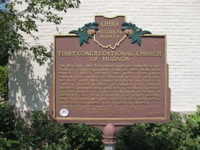 First Congregational Church of Hudson Marker image. Click for full size.