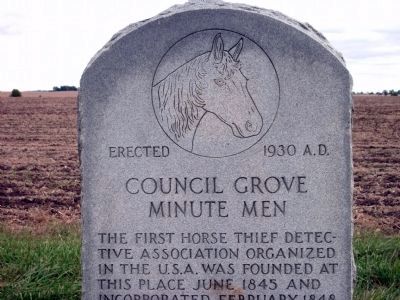 Top Section - - Council Grove Minute Men Marker image. Click for full size.