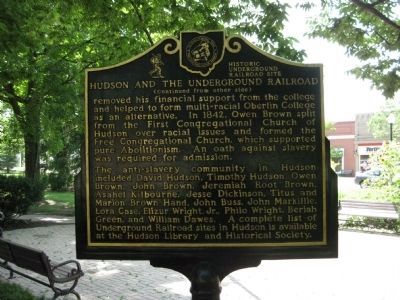 Hudson and the Underground Railroad Marker - Side B image. Click for full size.