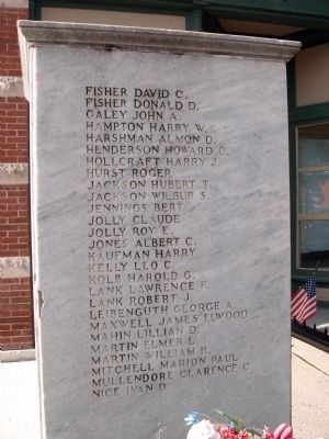 North Side - - World War I Veterans Memorial Marker image. Click for full size.