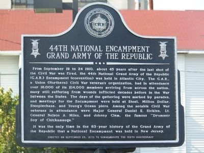 44th National Encampment Grand Army of the Republic Marker. Click for full size. 44th National Encampment Grand Army of the Republic Marker image. Click for full size.
