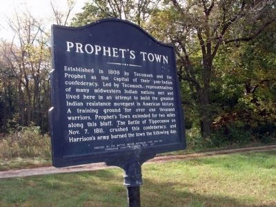 Looking South/East - - Prophets Town Marker image. Click for full size.