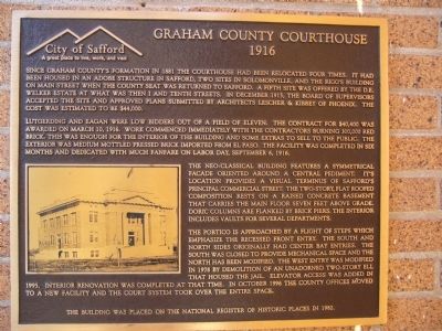 Graham County Courthouse Marker image. Click for full size.