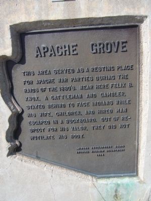 Apache Grove Marker. Click for full size. Apache Grove Marker image. Click for full size.