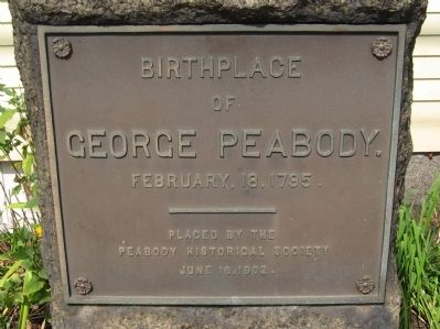 Birthplace of George Peabody Marker image. Click for full size.