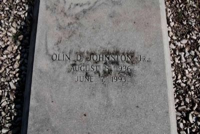 Olin D. Johnston, Jr. Tombstone<br>Barkers Creek Baptist Church Cemetery image. Click for full size.