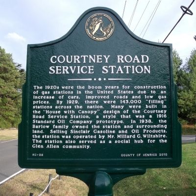 Courtney Road Service Station Marker image. Click for full size.