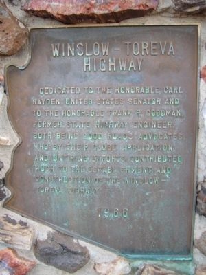 Winslow – Toreva Highway Marker. Click for full size. Winslow – Toreva Highway Marker image. Click for full size.