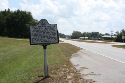 Gen. Thomas Sumter Memorial Highway Marker, looking south along the highway image. Click for full size.