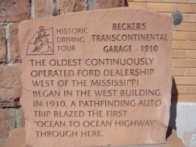 Becker's Transcontinental Garage Marker image. Click for full size.