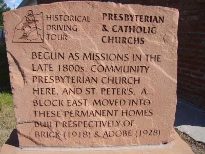 Presbyterian & Catholic Churchs Marker image. Click for full size.