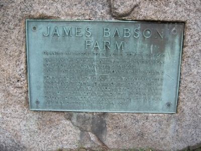 James Babson Farm Marker image. Click for full size.
