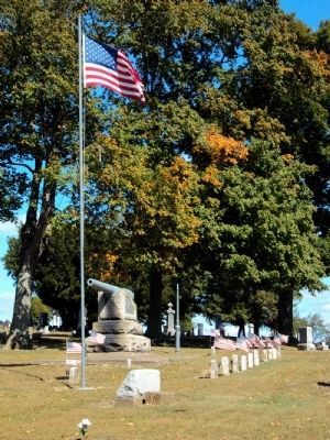 Section of the Cemetery with the Memorial image. Click for full size.