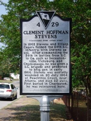 Clement Hoffman Stevens Marker -<br>Rear. Click for full size. Clement Hoffman Stevens Marker -<br>Rear image. Click for full size.