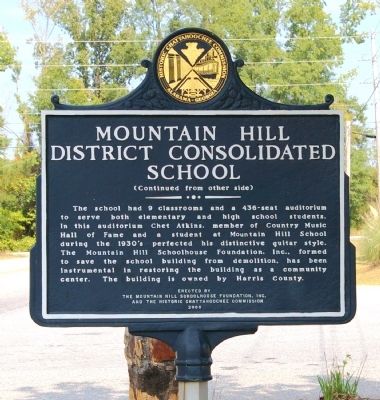 Mountain Hill District Consolidated School Marker reverse image. Click for full size.