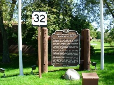 Thirty-second Division Memorial Highway Marker. Click for full size. Thirty-second Division Memorial Highway Marker image. Click for full size.