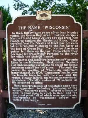The Name "Wisconsin" Marker image. Click for full size.