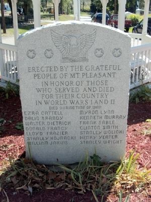 Mount Pleasant Veterans Memorial Marker image. Click for full size.