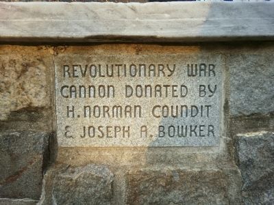 Revolutionary War Cannon donated by H. Norman Coundit & Joseph A. Bowker image. Click for full size.