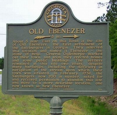 Old Ebenezer Marker image. Click for full size.